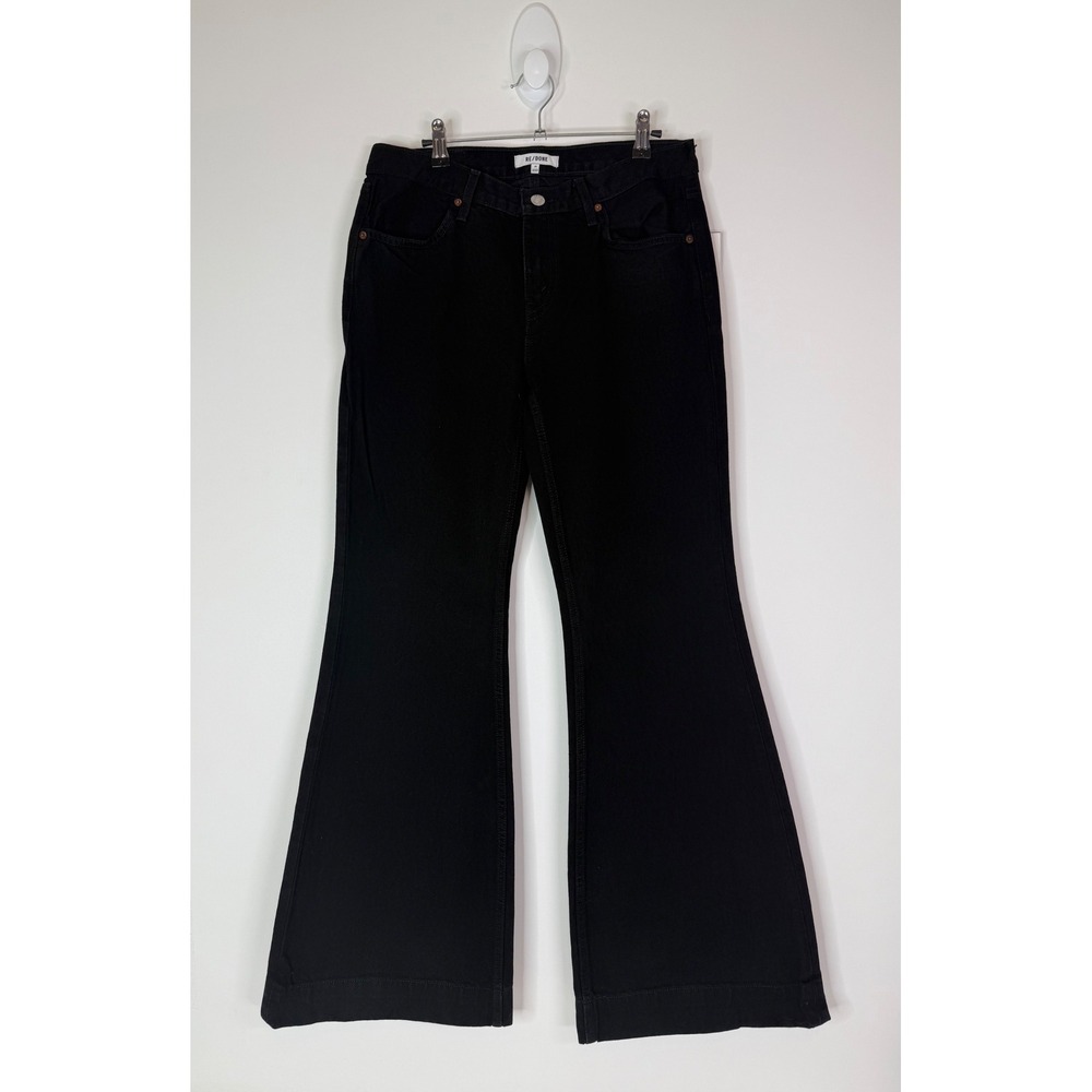 NEW RE/DONE Flare Jeans Women's 28 High Rise Black Denim Stretch Y2K‎ Retro - Picture 2 of 11